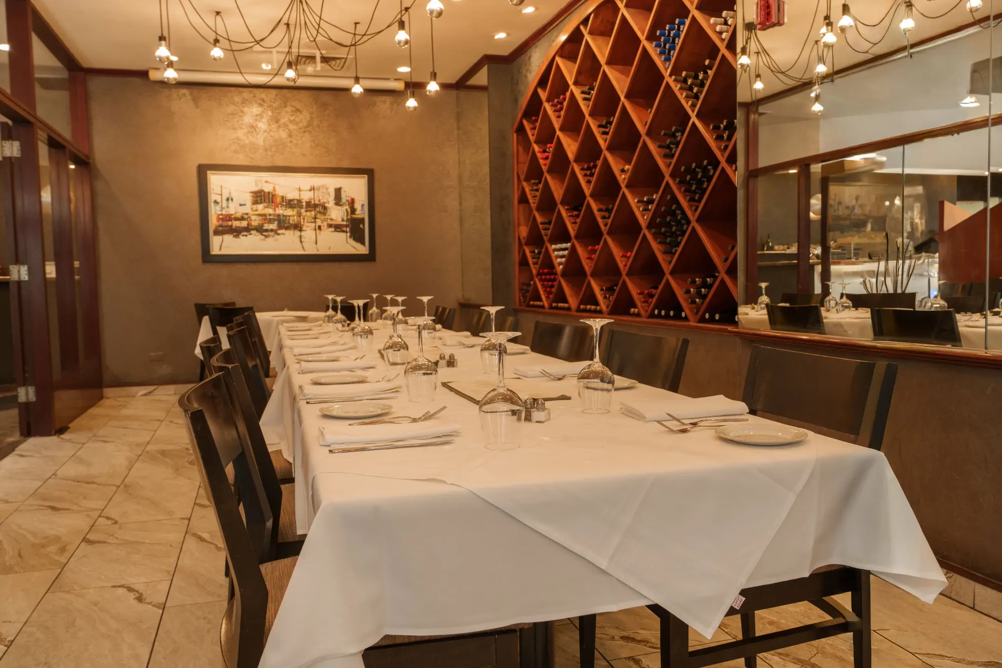 A 240 Union private dining room set for an event near Denver, Colorado